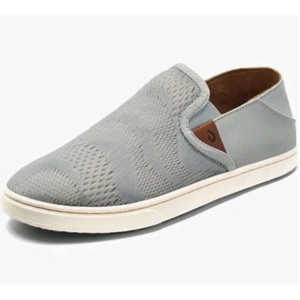 OLUKAI Pehuea Women's Slip On Sneakers Casual Everyday Shoes Gray Blue Size 7